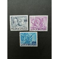 Польша 1948 Полная серия марок "160 лет Конституции США" (чистые* с наклейками) Mi.515-517 каталог 100.00 евро