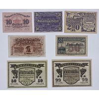 Австрия комплект нотгельдов 1920-1924 гг. 7 шт.