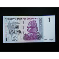 Зимбабве 1 доллар 2007г. UNC.