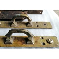 Крупный, латунный, дверной замок. Конец позапрошлого века.