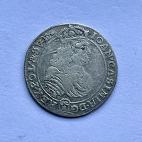 Монета СЕРЕБРО Польша ОРТ 18 грошей 1668 год ЯН КАЗИМИР ОТЛИЧНЫЕ