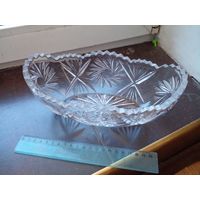 Ваза, салатница, конфетница хрустальная 23х9 см