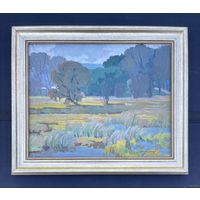 Маслеников П.В;Нар.худ;х/м;1987г;"Хмурое утро",1987г. Холст, масло. Размер с рамой 50х42 см.