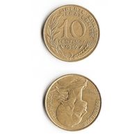 10 сантимов Франция 1986 год