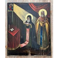 БОЛЬШАЯ СТАРИННАЯ ИКОНА 19 век ОТЛИЧНАЯ 43*52 НЕ ЧАСТЫЙ СЮЖЕТ