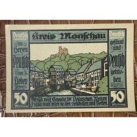 Нотгельд 50 пфеннигов 1921 год. Округ Моншау. Веймарская республика