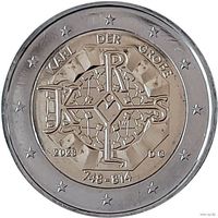 2 евро 2023 Германия 1275 лет со дня рождения Карла Великого дворы A G F D J UNC из ролла на выбор