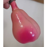 Игрушка ёлочная Груша розовая, стекло. СССР