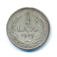 1 лат 1924 г. серебро