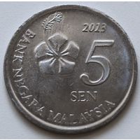 Малайзия 5 сенов 2013 год