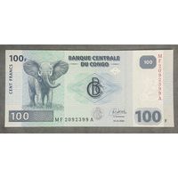 Банкнота ДР Конго, 100 франков, 2022 год. НЕ БЫЛА В ОБОРОТЕ.