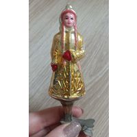 Елочные игрушки, стекло, снегурочка на прищепке