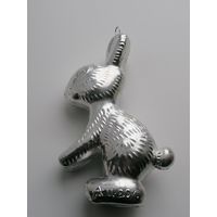 Елочная игрушка СССР- Заяц, Дутыш, пластик