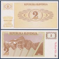 Словения, 2 толара 1990 г., P-2 (AF, гора Триглав в Юлийских Альпах), UNC-