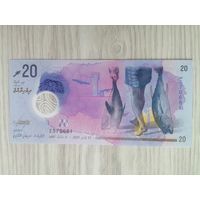 Мальдивы 20 UNC полимер с рубля