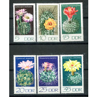 ГДР - 1974г. - Кактусы - 6 марок - полная серия, MNH, 3 марки с полосами-повреждениями клея [Mi 1922-1927]. #O-Se-Z-1-34