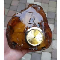 Янтарные ЧАСЫ натуральный кусок янтаря