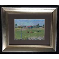 Крохалев П.С (Крохолев) Пейзаж. 1960г. Картон, масло. Размер 33х40 см.