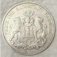 Монета 5 марок 1903 год. Гамбург. Германская империя.