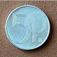 Монета 50 геллеров. 1993 год, Чехия. С рубля без МЦ.