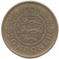 Королевство Дания. 20 крон 1991.