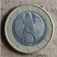 Германия 1 евро 2002 г., отметка мд. "J" - Гамбург, KM# 213