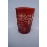 Рубиновый хрустальный стакан в отличном состоянии