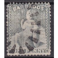 78.BrKCI. Великобритания. Колонии. Барбадос. Стандарт. Виктория. 1875 г. 1P. Mi.#26C.