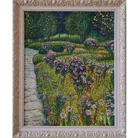 Картина Дивнич Сергей "Сад с цветами". х.м. 72х57см.