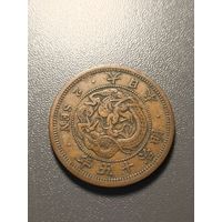 Япония 2 сена 1882г (v-образная чешуя)