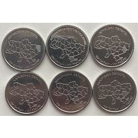 Украина 10 гривен 2025 - 2026 г. Автономная Республика Крым, Донецкая, Луганская, Харьковская, Херсонская, Запорожская области. Набор 6 шт.