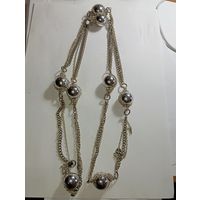 Бусы под серебро . Распродажа винтажный бижутерии с рубля !