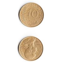 10 сантимов Франция 1973 год