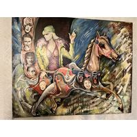 Панно на холсте масло 100-80