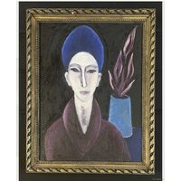 Кищенко А.М. Ранний;80/60см;1960г;х/м; "Женский портрет с цветком"