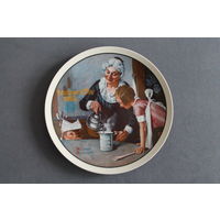 Тарелка коллекционная [США, Knowles, Кулинарный урок (Норман Роквелл), Bradex #84-R70-2.7] D=21,5см.