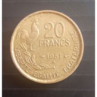 20 франков 1951 г, Франция