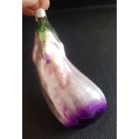 Игрушка ёлочная Баклажан, стекло. СССР