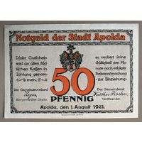 Германия, нотгельды, 50 пфеннигов 1921 год, Апольда (Apolda), 36.3a, вар. "С"