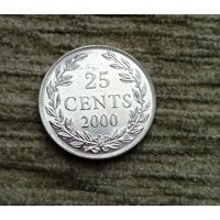 Werty71 Либерия 25 центов 2000 Блеск