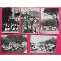 Фото большое "Отдых в Алупке, Золотая Горка", 1933, 1938, 1939 гг. (16*11 см), 5 шт.