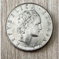 Монета 50 лир 1974 год. Италия. С рубля без МЦ.