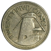 Барбадос 25 центов, 1973