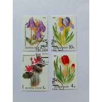 Марки  Цветы  Почта СССР   1986  4  шт. - 3,00 руб.