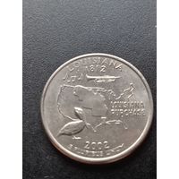 США 25 центов 2002 г. D - Луизиана