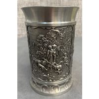 Оловянный стакан. Сельские зарисовки. SKS Германия. Высота 10.5 см 230 мл