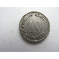 Германия 10 пфеннигов  1914   F