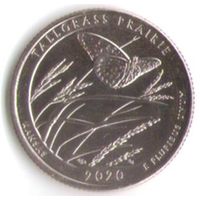 25 центов 2020 г. Парк=55 Национальный заповедник Двор D Толлграс-Прери _UNC