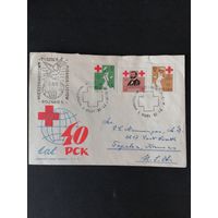 Польша 1959 КПД с полной серией марок "40 лет со дня основания польской организации "Красный Крест"" (спецгашение и дополнительное спецгашение) Mi.1120-1122 каталог 3.50 евро