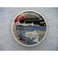 1 доллар 2008. Австралия. Дарвин. Серия "Откройте для себя Австралию". СЕРЕБРО 999